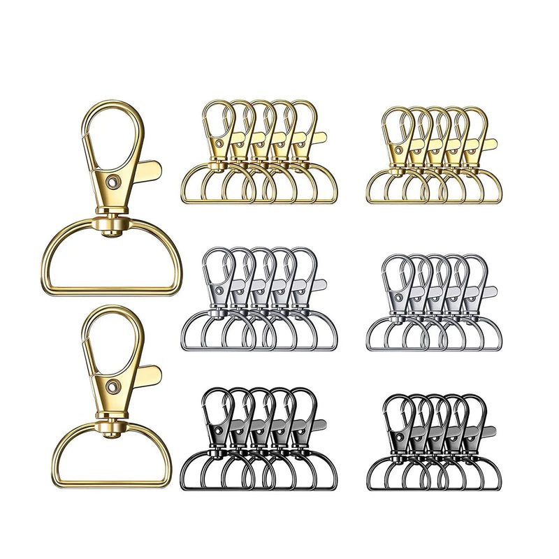 30 Pcs Swivel Clasps Keychain Clip Hooks 3 Colors Lobster Claw Clasps