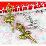 30 Pcs 51.2*20.5MM Vintage Ballet Girl Pendant Charms