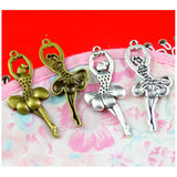 30 Pcs 51.2*20.5MM Vintage Ballet Girl Pendant Charms