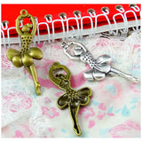 30 Pcs 51.2*20.5MM Vintage Ballet Girl Pendant Charms