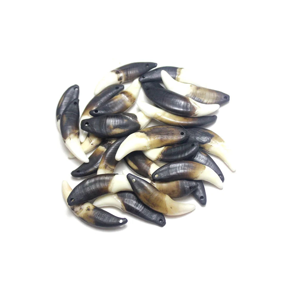 30 Multicolor Natural Bone Beads Pendants For DIY Jewelry Making 35-39mm