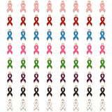 30 Pink/Purple/Red Ribbon Pendants Charms for Breast Cancer Awareness