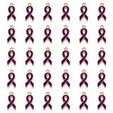 30 Pink/Purple/Red Ribbon Pendants Charms for Breast Cancer Awareness