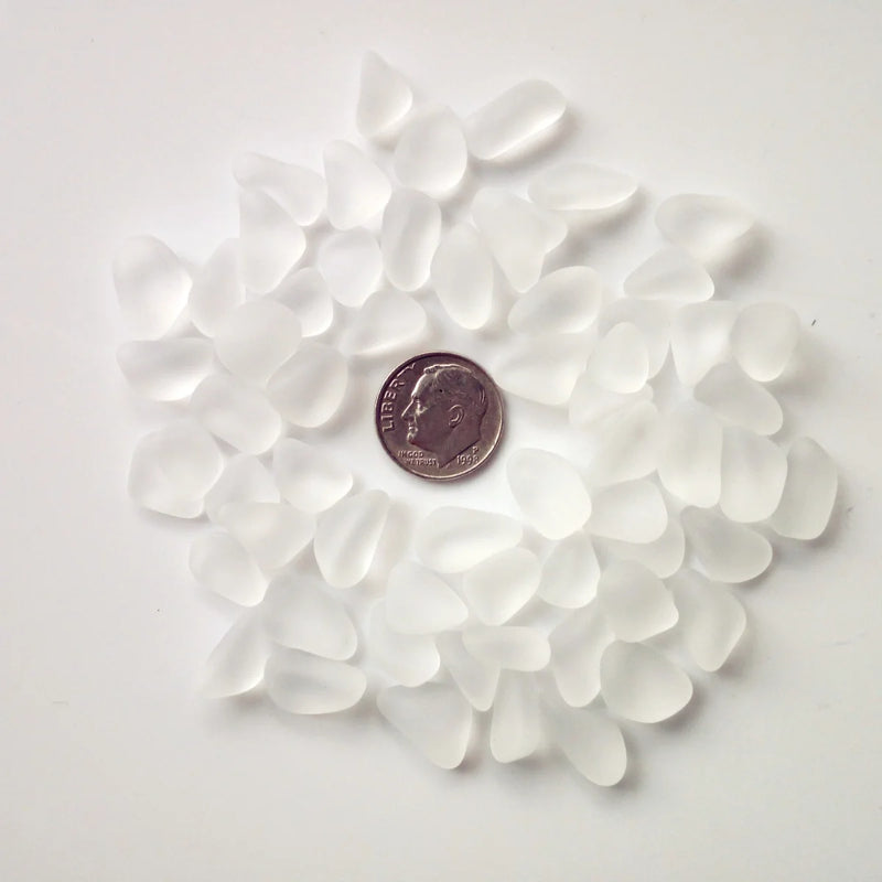 30 Sea Glass Beads for Jewelry Making, Middle Size