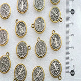 30Pcs 2-Color Benedict Honor Cross Religious Keychain Pendant Alloy DIY Jewel