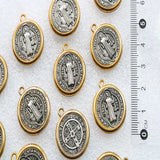 30Pcs 2-Color Benedict Honor Cross Religious Keychain Pendant Alloy DIY Jewel