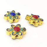 30pcs 12.5x17.5mm Copper Flower Beads Charms DIY Jewelry Findings