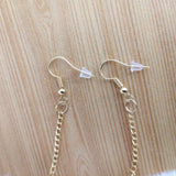 Fur Ball Drop Earrings Gold Hooks Dancing Jewelry