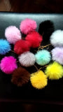 Fur Ball Drop Earrings Gold Hooks Dancing Jewelry