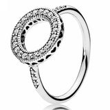 925 Sterling Silver Heart-shaped Eternity Two-tone Ring For Women