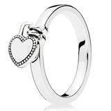 925 Sterling Silver Heart-shaped Eternity Two-tone Ring For Women