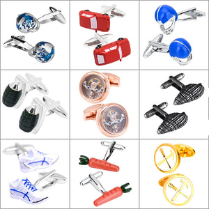 30 Mixed Novelty Cufflinks for Mens French Shirt Sleeve Cuff buttons