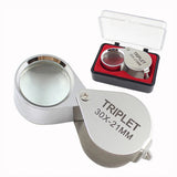 30X Magnifying Glass Metal Frame Portable Handhold Tool for Jewelry & Antiques
