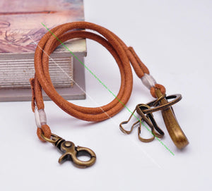 Vintage Brown Leather Band Keychain Wallet Chain