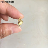 30 pcs -13mm Brass Flower Charms Bead Caps, Double Layer Metal Flowers
