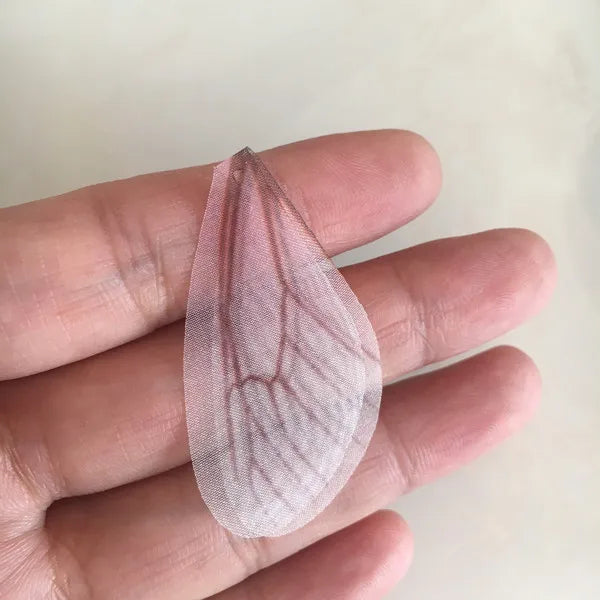 30 pcs Fabric Wings Charms For Earrings Making, Chiffon Dragonfly Wings