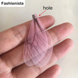 30 pcs Fabric Wings Charms For Earrings Making, Chiffon Dragonfly Wings
