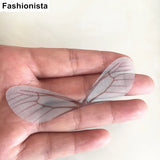 30 pcs Fabric Wings Charms For Earrings Making, Chiffon Dragonfly Wings