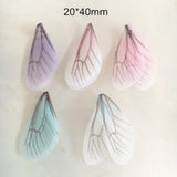 30 pcs Fabric Wings Charms For Earrings Making, Chiffon Dragonfly Wings