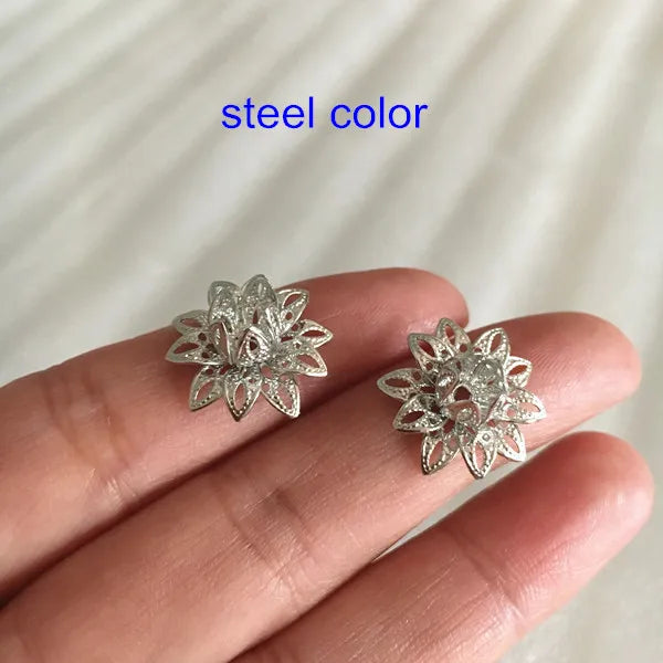 30 pcs 16mm Filigree Small Metal Flower Handmade Craft Accessories