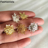 30 pcs 16mm Filigree Small Metal Flower Handmade Craft Accessories
