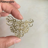 30 pcs 50x40mm Metal Filigree Butterfly Charms in Gold, Silver, Bronze