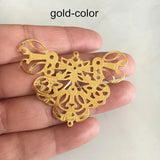 30 pcs 50x40mm Metal Filigree Butterfly Charms in Gold, Silver, Bronze