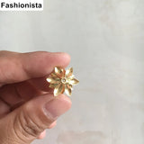 30 pcs Brass 3D Flower Bead Caps, DIY Crafts Findings