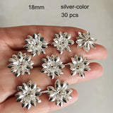 30 pcs Brass 3D Flower Bead Caps, DIY Crafts Findings