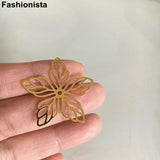 Brass Filigree Leaf-Petal Flower Bead Caps 30mm DIY Earrings Jewelry