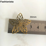 Brass Filigree Leaf-Petal Flower Bead Caps 30mm DIY Earrings Jewelry