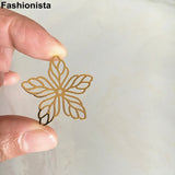 Brass Filigree Leaf-Petal Flower Bead Caps 30mm DIY Earrings Jewelry