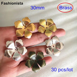 30 pcs Brass Flower Bead Cap, 5-petal Flower Bead Caps, Assorted Colors