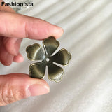 30 pcs Brass Flower Bead Cap, 5-petal Flower Bead Caps, Assorted Colors