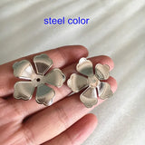 30 pcs Brass Flower Bead Cap, 5-petal Flower Bead Caps, Assorted Colors