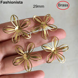 30 pcs Brass Flower Bead Caps 29mm for DIY Jewelry Crafts