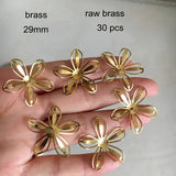 30 pcs Brass Flower Bead Caps 29mm for DIY Jewelry Crafts