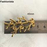30 pcs Silver-color Metal Tree Branch Rhinestone Embellishment 28x45mm