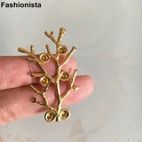 30 pcs Silver-color Metal Tree Branch Rhinestone Embellishment 28x45mm