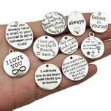 30 pcs Mixed Inspiration Words Charms Pendants for Jewelry Making DIY