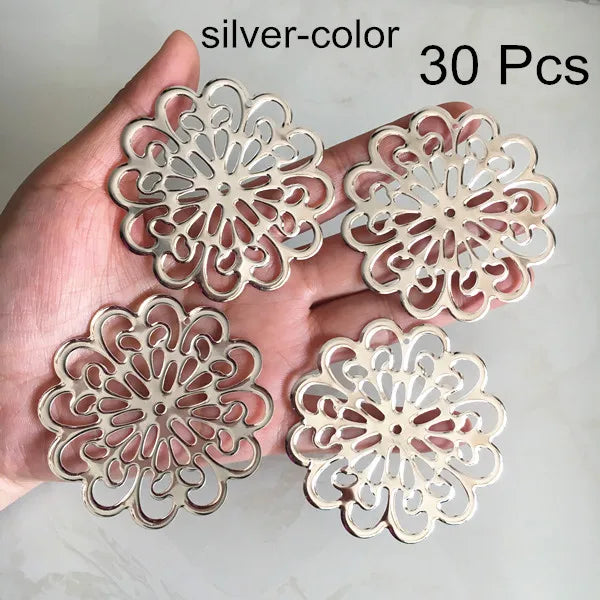 30 pcs Large Flowers 60mm Metal Stamping Sunflower Bead Caps