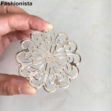 30 pcs Large Flowers 60mm Metal Stamping Sunflower Bead Caps