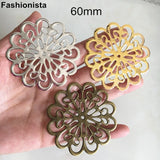 30 pcs Large Flowers 60mm Metal Stamping Sunflower Bead Caps