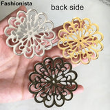 30 pcs Large Flowers 60mm Metal Stamping Sunflower Bead Caps