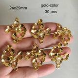 30 pcs Metal Lucky Clouds Charms Pendant 24x29mm Gold/KC Gold/Silver