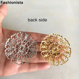 30 pcs Metal Filigree Charms 52.2mm Round Heart Pendant, DIY Jewelry Headwear