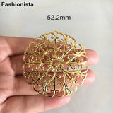 30 pcs Metal Filigree Charms 52.2mm Round Heart Pendant, DIY Jewelry Headwear
