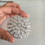 30 pcs Metal Filigree Charms 52.2mm Round Heart Pendant, DIY Jewelry Headwear