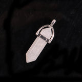Natural Stone Hexagonal Column Quartz Necklace Pendants Crystal Jewelry Making