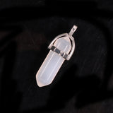 Natural Stone Hexagonal Column Quartz Necklace Pendants Crystal Jewelry Making